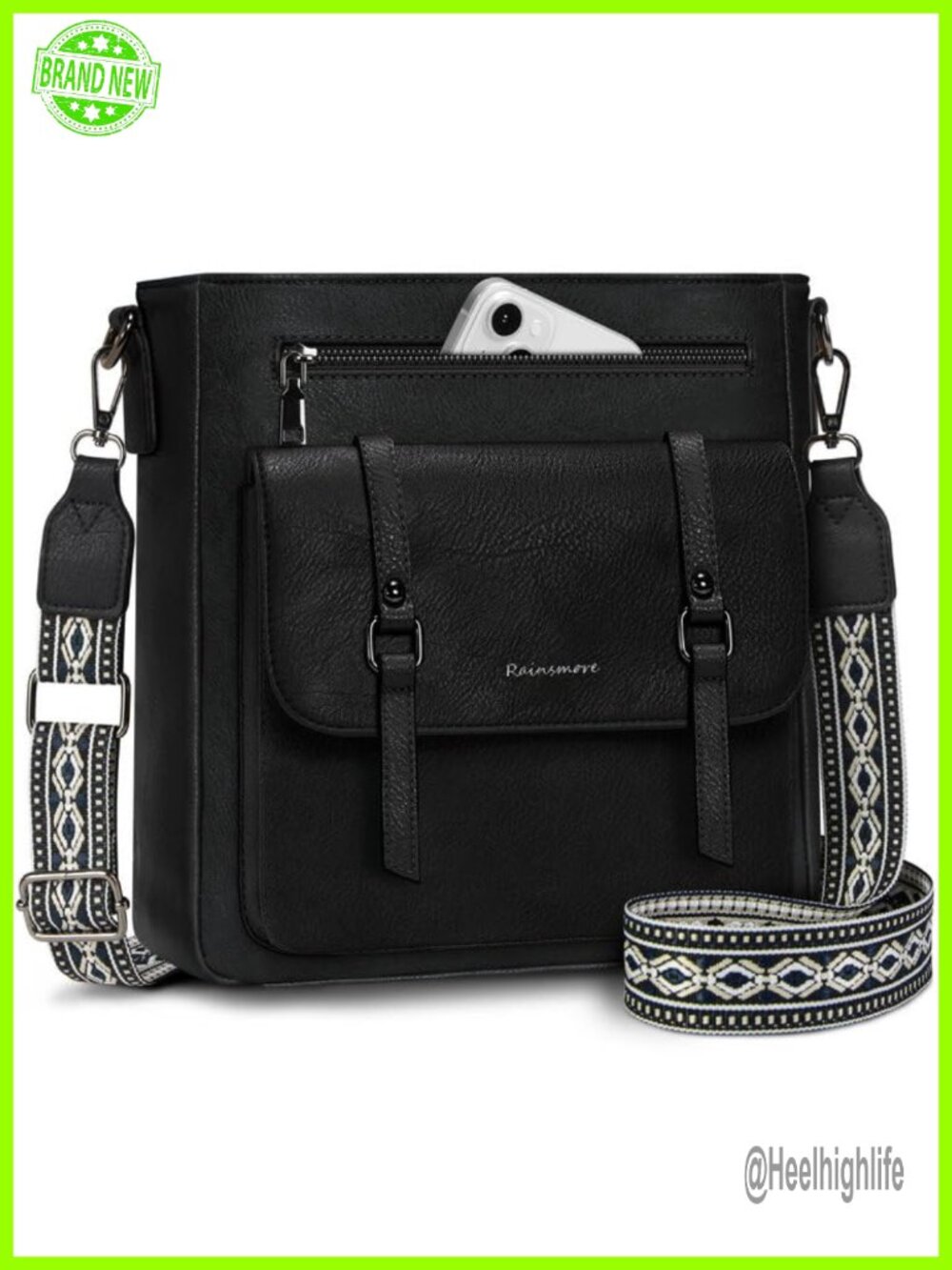 Waterproof PU Leather Crossbody Bag Lightweight Purse for Women